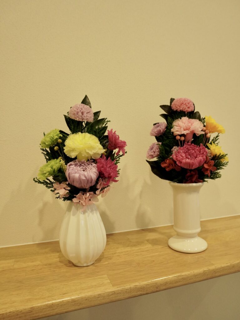 プリザ専花のプリザーブドフラワー仏花