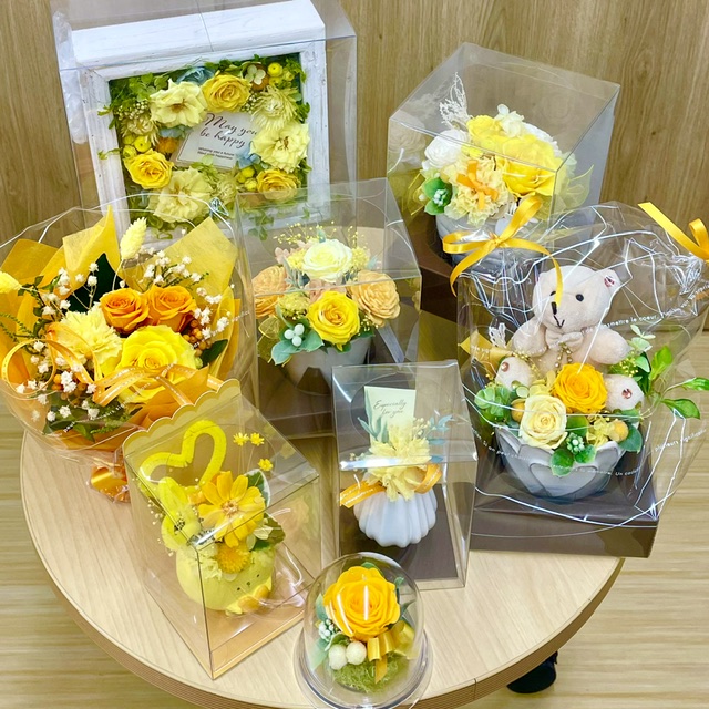 プリザ専花の黄色商品